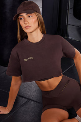 T-shirt court à manches courtes en marron