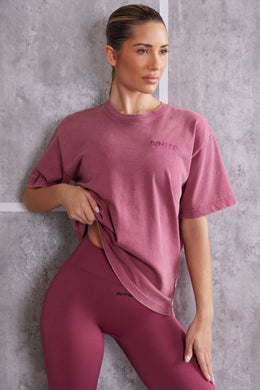 T-shirt surdimensionné en rose foncé