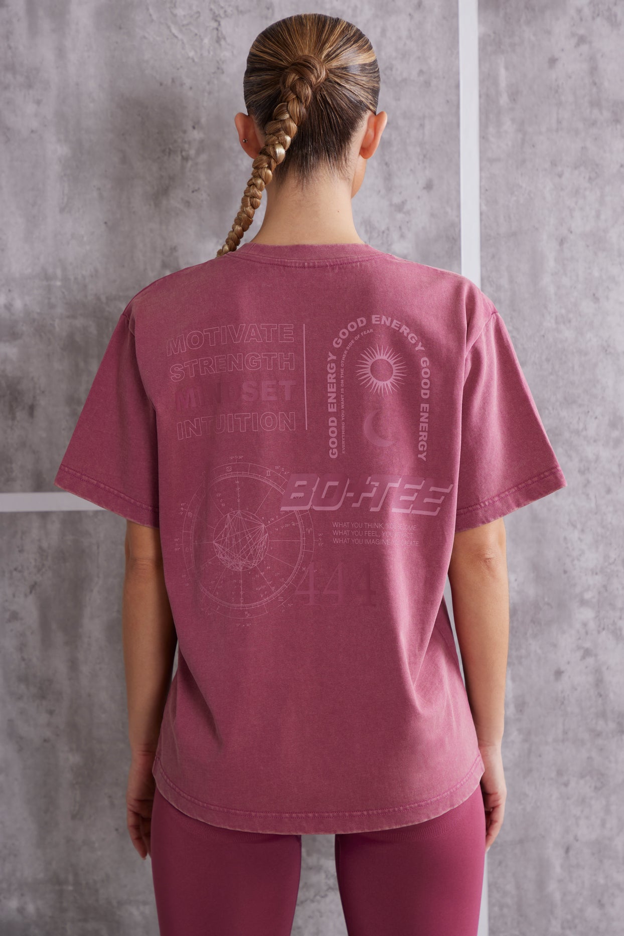 T-shirt surdimensionné en rose foncé