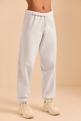 Pantalon de jogging coupe décontractée en gris chiné