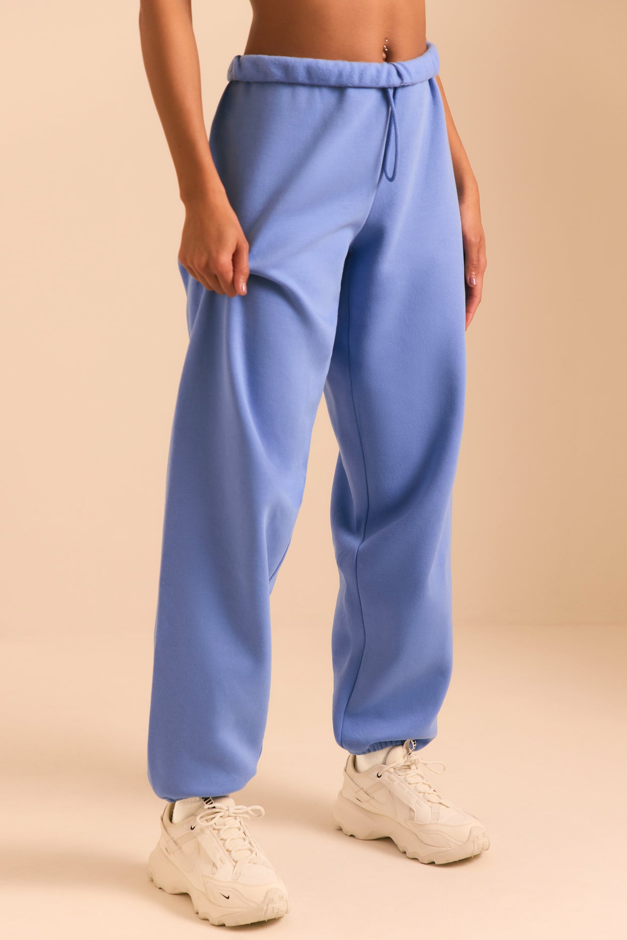 Petite Relaxed Fit Joggers in Cerulean Blue
