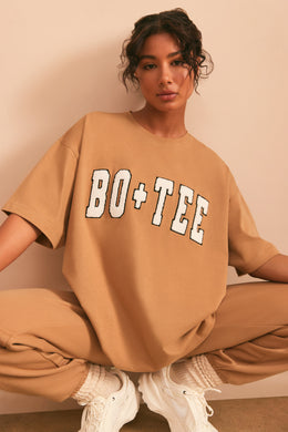 T-shirt surdimensionné à manches courtes en marron