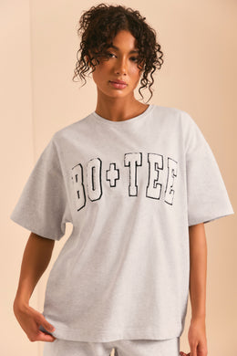 Oversize'owy T-shirt z krótkim rękawem w kolorze Heather Grey