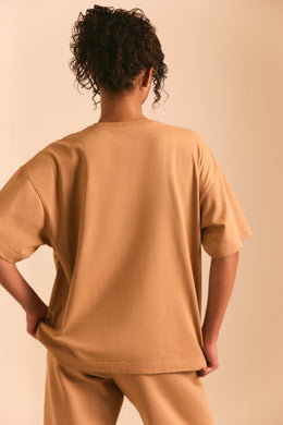 T-shirt surdimensionné à manches courtes en marron