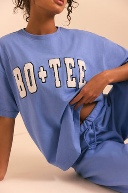Oversized Short Sleeve T-Shirt in Cerulean Blue