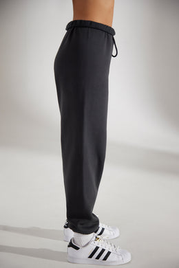 Pantalon de jogging oversize en noir délavé