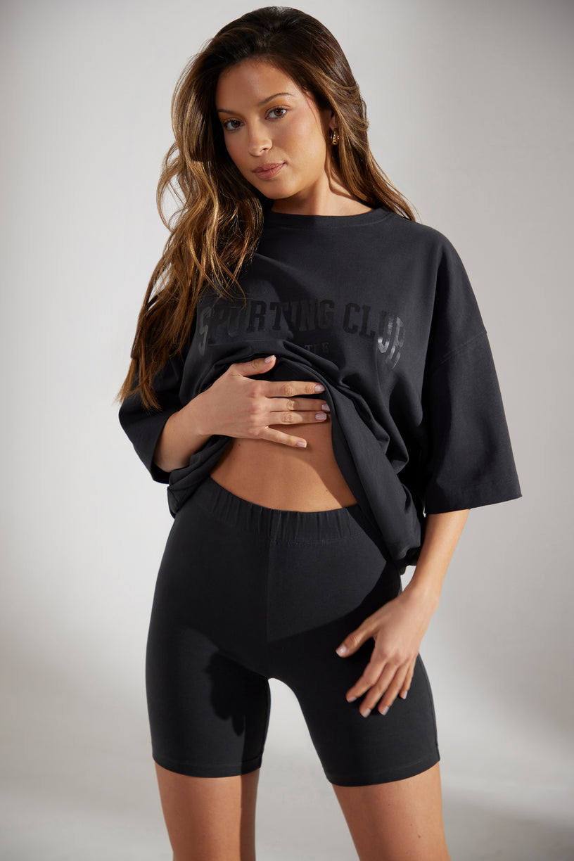 Soft Cotton Biker Shorts in Black - 2