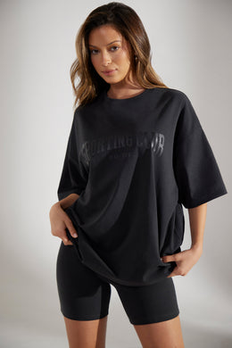 Oversized Short Sleeve T-Shirt in Washed Black