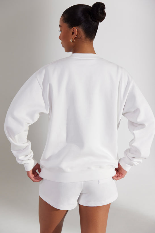 Sweat-shirt oversize en blanc