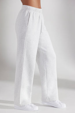 Pantalon de jogging à jambe large en gris chiné