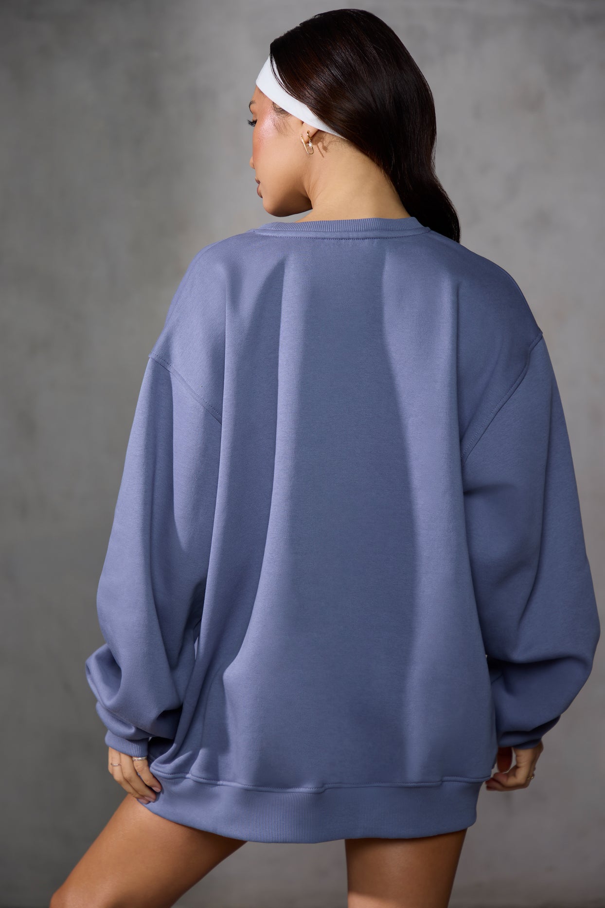 Sweat-shirt surdimensionné en bleu ardoise