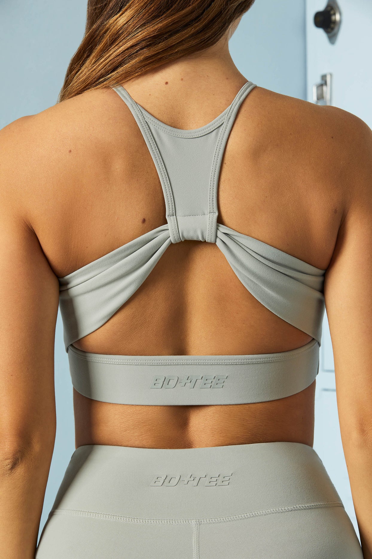 Racer Cut Out Crop Top in Grey