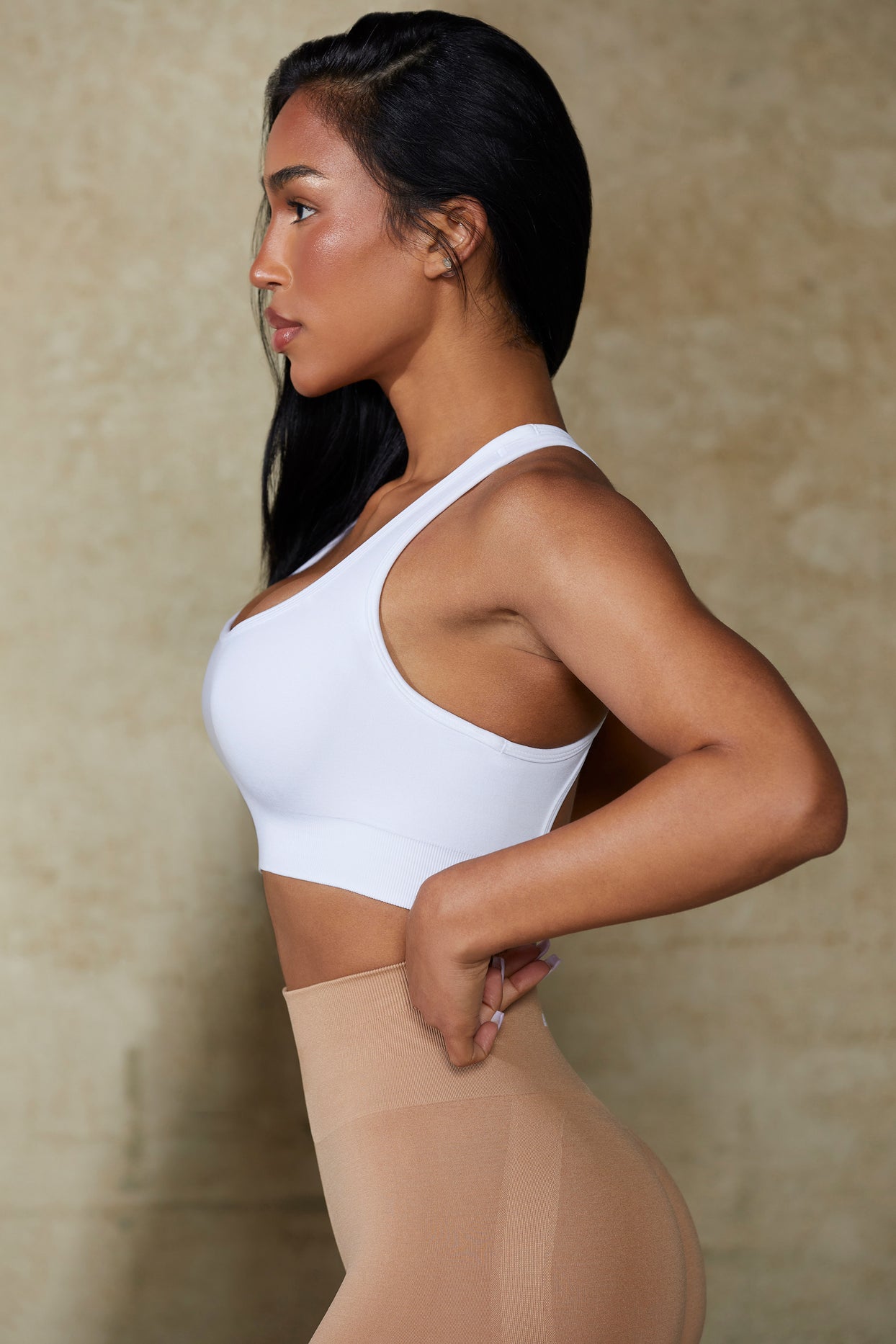 Cut Out Define Luxe Sports Bra in White