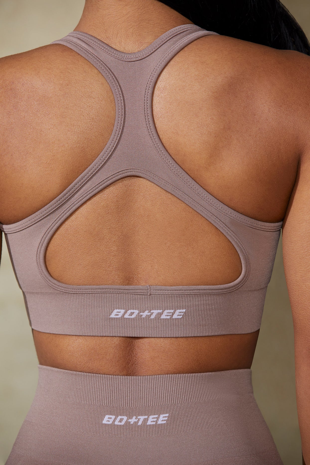 Mindset Cut Out Define Luxe Sports Bra in Mocha Oh Polly