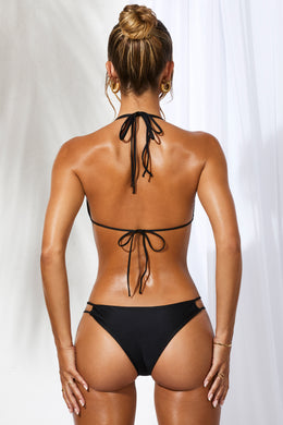 Bas de bikini avec cordon de serrage en noir