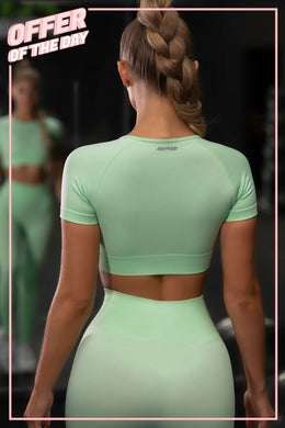 Determined Seamless Crop Top in Green