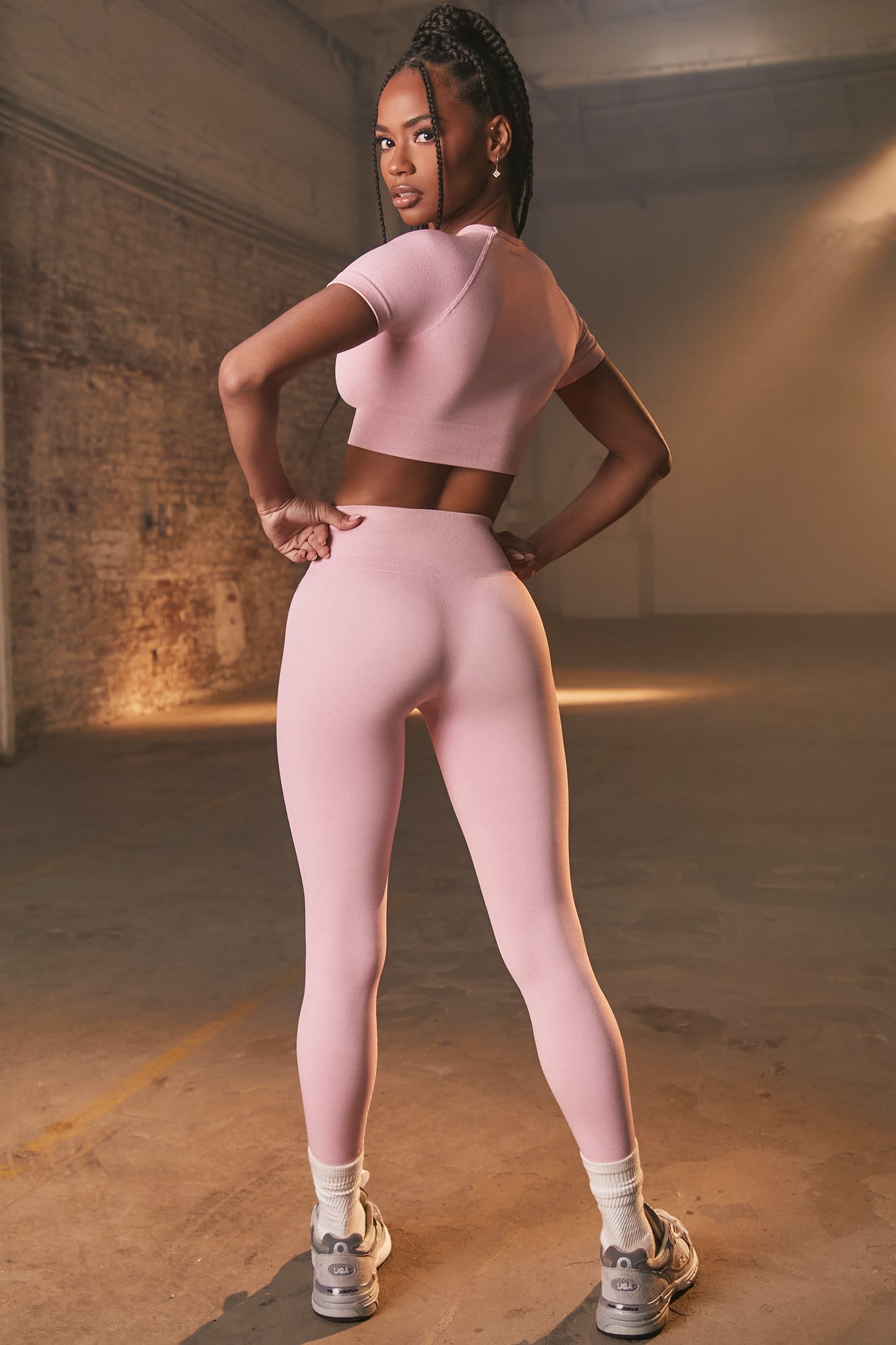 Determined Seamless Crop Top in Mauve Pink