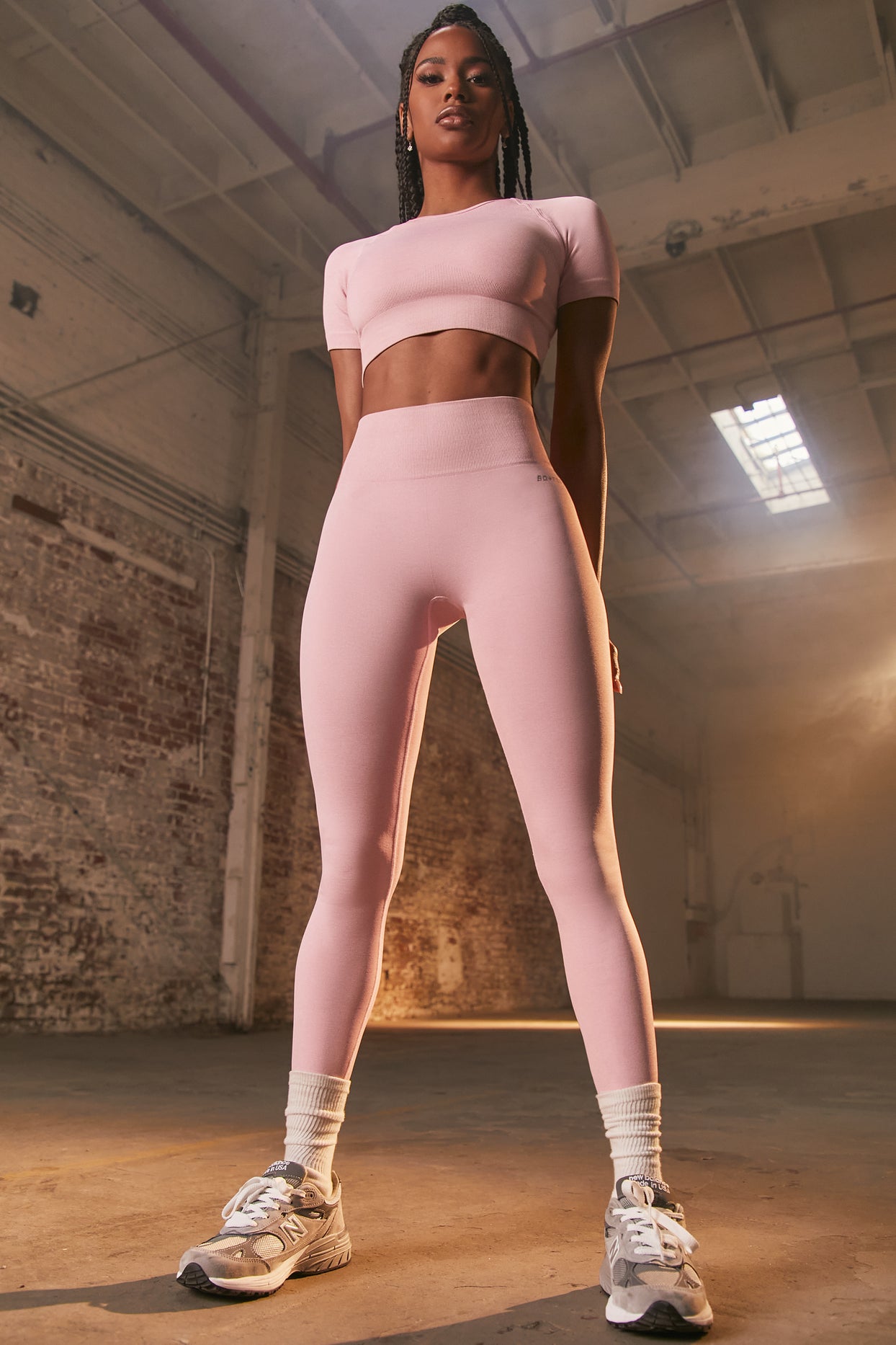 Seamless Full Length Leggings in Mauve Pink