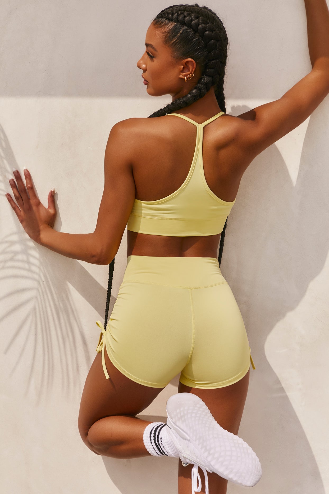 Focus Slinky Ruched Sports Bra in Yellow