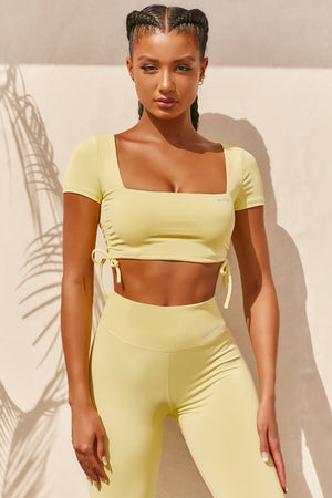 Ambition Slinky Crop Top in Yellow