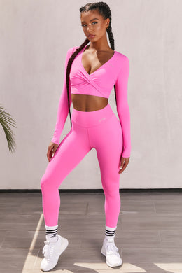 Lands' End Women's Tall Active Crop Yoga Pants - Medium Tall - Hot Pink :  Target