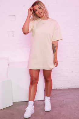 Take It Easy Ribbed Oversized T-Shirt in Ivory