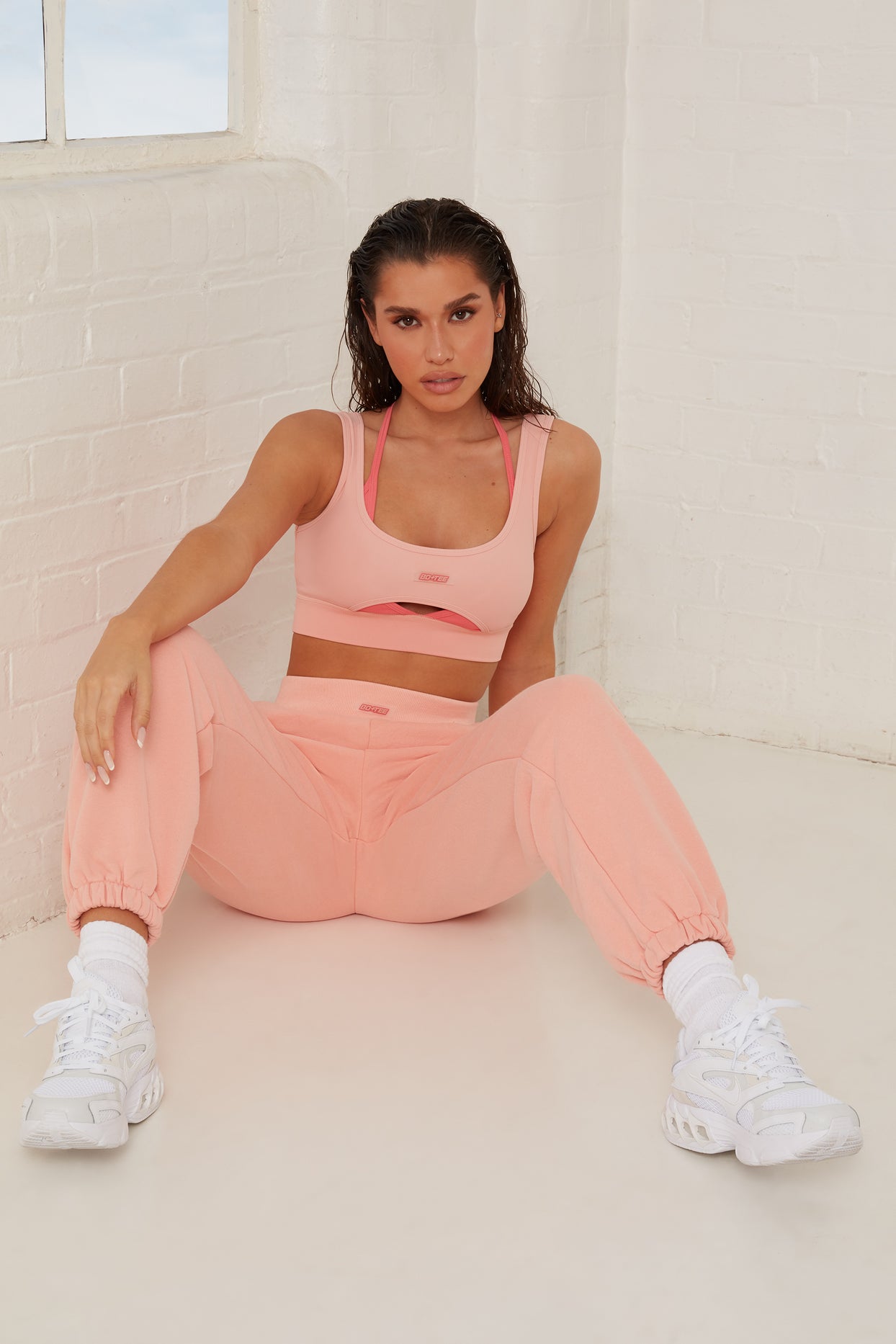 Rested Tall Oversized Ribbed Joggers in Pink