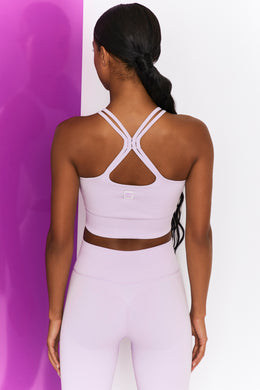 Feel Your Power Ribbed Racer Crop Top in Lilac