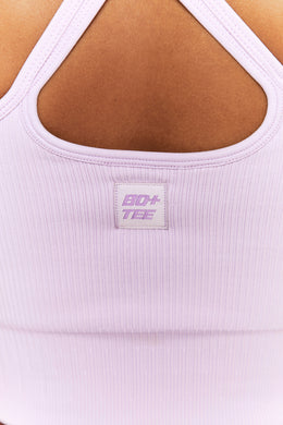 Feel Your Power Ribbed Racer Crop Top in Lilac