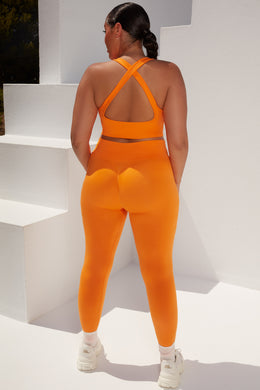Surge Petite Curved Waist Seamless Leggings in Orange