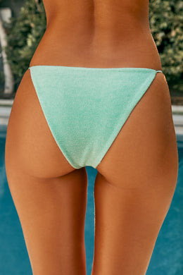 Tevy Scoop Waist Bikini Bottoms in Aqua