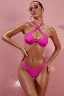 Bas de bikini en forme de V Give Me Fever en rose foncé